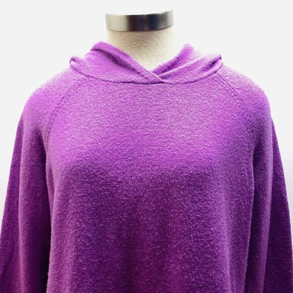 LOFT Women Long Sleeve Pullover Hooded Lounge Purple Casual Sweater Size Small - Picture 2 of 12